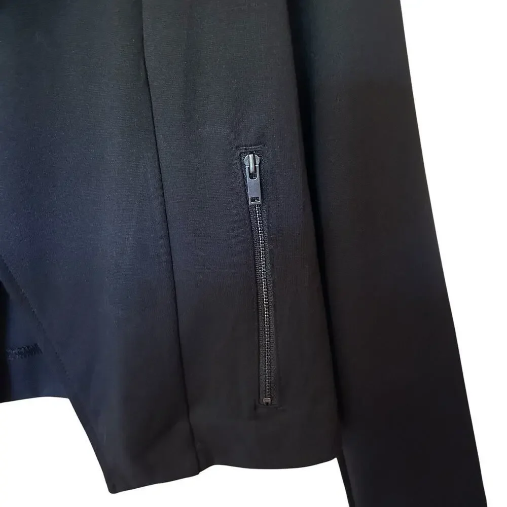 Banana Republic Women's Black Short Front Zipper Pockets Moto Jacket Size M
